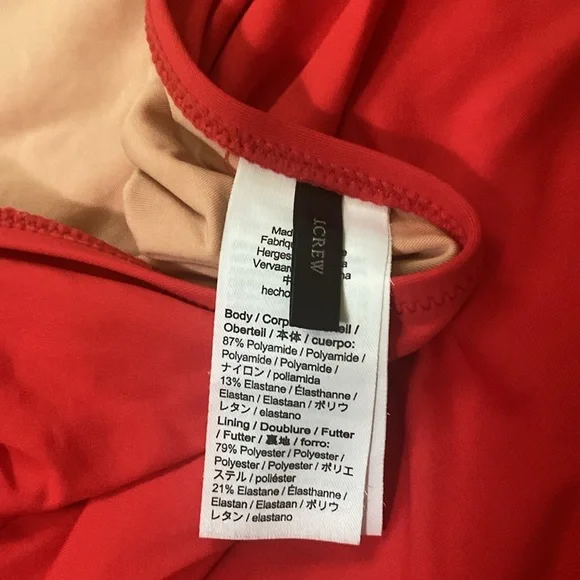 J. Crew Womens Cutout Tie Back One Piece Swimsuit size 12 Red - Picture 7 of 7